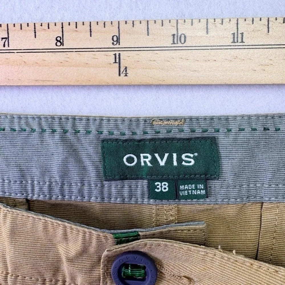 Orvis Performance Shorts Mens 38 Tan Good Hiking Utility Tool Pocket - Picture 5 of 9